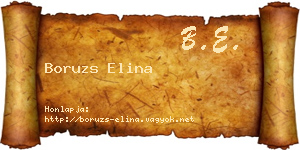 Boruzs Elina névjegykártya